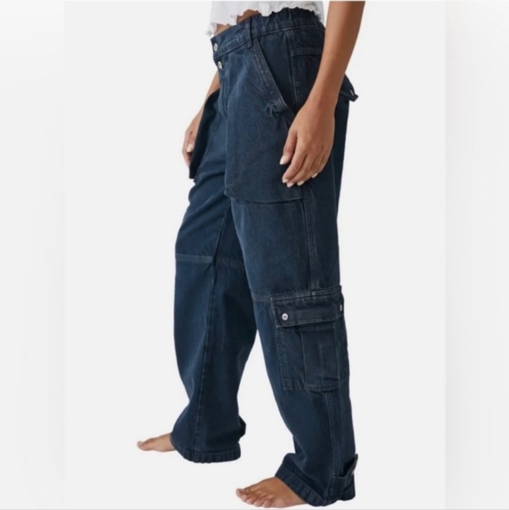 Free People We The Free Marx Slouchy Cargo Jeans•Size 28•NWOT - Picture 2 of 14